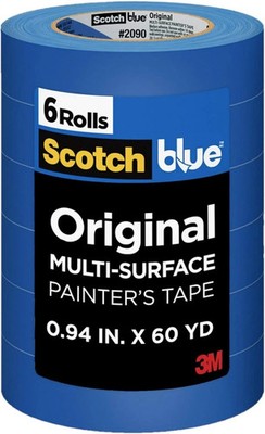Scotch Blue Original Multi-Surface Painter's Tape, 6 Tape Rolls,0.94 in x 60 yd
