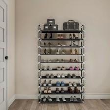 10-Tier Big Shoe Rack Shoe Tower Shelf Organizer Storage Cabinet Holds 50 Pairs
