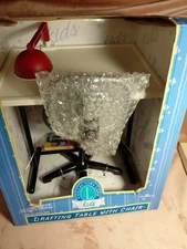 1999 Collectors Lane Kids Drafting Artist Table Red Lamp Swivel Desk Chair