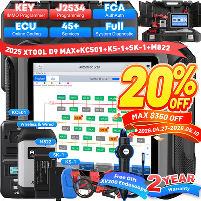 XTOOL D9 MAX KC501 Full Set Key Programmer J2534 ECU Programming Auto Scanner