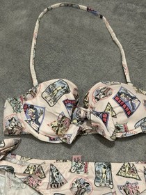 AGENT PROVOCATEUR Amylee Retro Pin-Up Printed Bikini Set US/UK 34B / 2 Rare