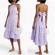 Alice + Olivia | Cotton Hartley Tie-back Lavender Midi Dress