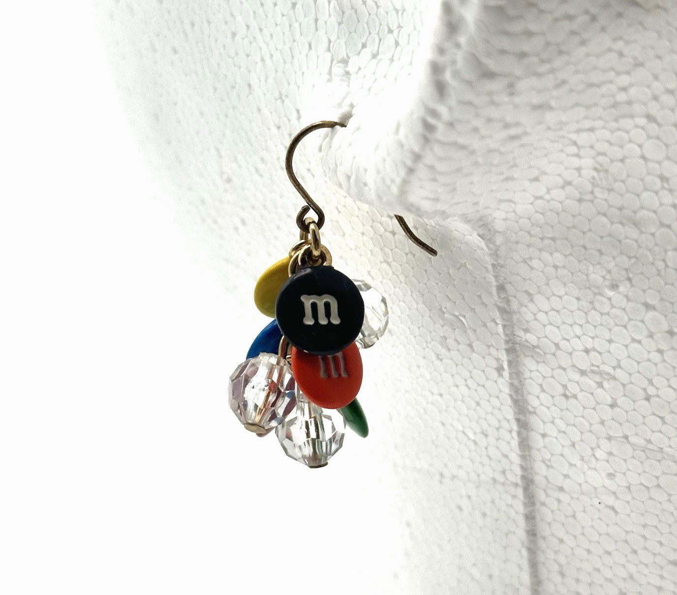 M&M Candy Inspired Dangle Earrings Colorful Beaded Fun Fashion Jewelry