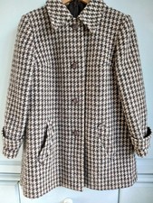 Dereta Wollmantel Hahnentritt Vintage Ende 60er/70er Jahre Wolle GR 10