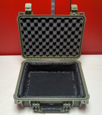 Pelican 1450 Case with Top Foam and Divider Inserts Olive Drab Green 