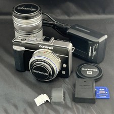 Olympus PEN E-PL1 Silver Camera 17mm F2.8 40-150mm Double Lens Kit From Japan
