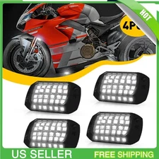 4Pcs White LED Rock Light Pods Underbody Glow Lamp Offroad SUV Pickup Truck UTV