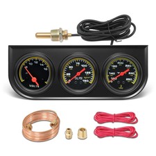 52mm Triple Gauge Set Oil Pressure Water Temp Volt Meter 2" Car Kit 