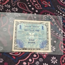 1944 GERMANY 1 EINE MARK ALLIED MILITARY CURRENCY AMERICAN OCCUPIED ZONE WWII &ndash;