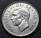 1951 Canada Silver 50-Cent Half Dollar Coin - 80% Silver - Great Condition