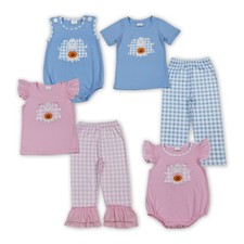 Sibling Baby Girl/Boy Ghost Pumpkin Applique Pants Set/Romper For Halloween