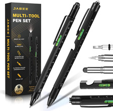 Multitool Pen Set, with LED, Stylus, Level, and Screwdriver, Unique Gift for Men