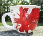 Starbucks 2014 Coffee Mug Cup 14 Oz Red Gold Poinsettia Floral Design Porcelain — photo 7