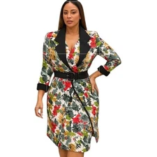 Sandy Sandy 80's Multi Color Floral Two Piece Dress Set