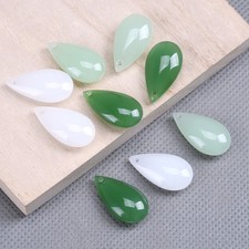 10pcs Teardrop Shape 12x22mm Lampwork Glass Top Drilled Pendants Loose Beads