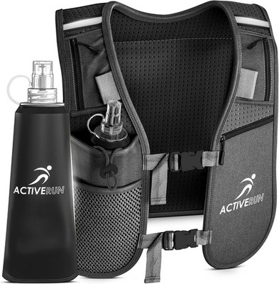 ACTIVERUN | Laufweste - 500ml Trinkflasche & Handyhalter - reflektierend &a