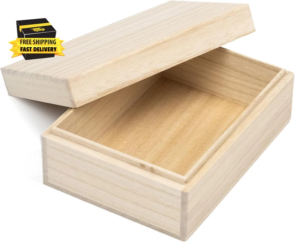 Caja de madera de paulownia Kiribako, caja de madera sin terminar para artesanía, embalaje de regalo, Ha Foto 2 de 4