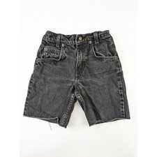 Vintage Levi's 550 Black Cutoffs Boys 7 Slim Waist