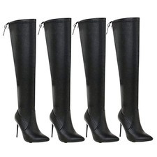 Wholesale Trendy PU Thigh High Boots | 4 Pairs Boutique Lot | Collection #03
