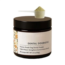 60g Dogbiotics Probiotic Dog Dental Powder,Breath Freshener & Teeth Cleaning