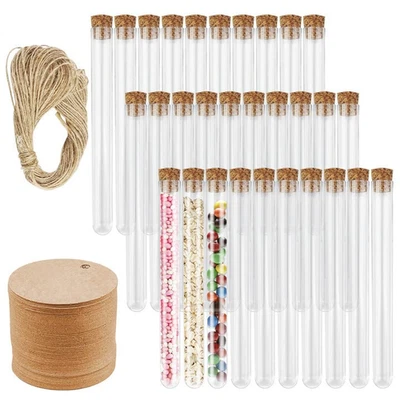 Firschoie 30 Stück Reagenzgläser, 15X150Mm Reagenzgläser Mit Korken Kunststoff,