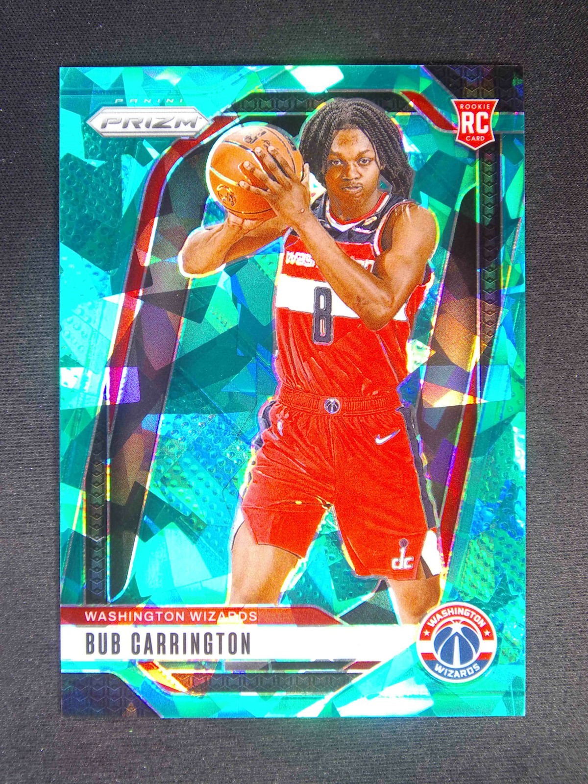 2024-25 Panini Prizm Bub Carrington #244 RC Rookie Teal Ice /225