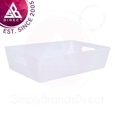 Image of Wham Studio Plastic Basket 4.01 Rectangular│Home Storage Organizer│Ice White