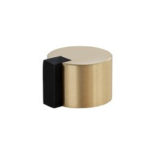 Solid Brass Door Stop Adhesive Fastening Black Rubber Protector EVI Hardware