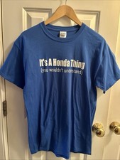 Vintage “It's A Honda Thing” Blue T SHIRT Sz M Car Auto Motorcycle Y2K RARE!