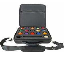 Hard Pool Billiard Ball Carrying Case Cue Storage Bag W/ Shoulder Strap Handle
