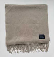 Vintage Lands End Scarf 100 Cashmere Beige Neutral Classic 14 x 54  