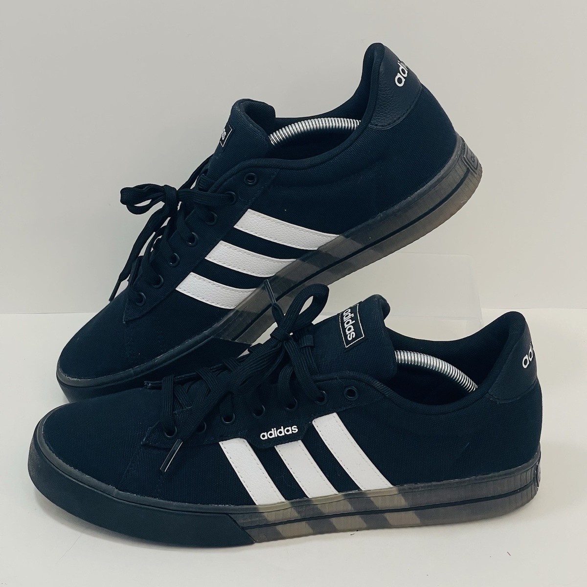 Men's Adidas Daily 3.0 Translucent Outsole Sneaker in Black White FW7050  Size 11