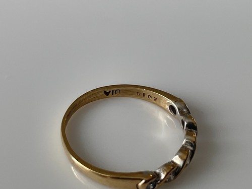 Diamond Ring 9ct Gold Half Eternity Diamond Ring - Size L 1/2 - 第 14/18 張圖片