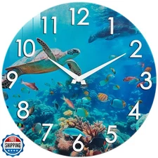 Crosstime 12 Inch Waterproof Outdoor Clock for Patio Pool Garden-