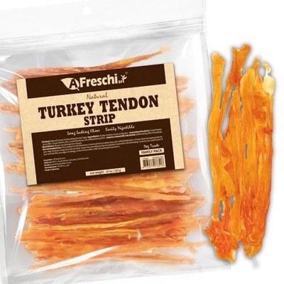 A Freschi srl Turkey Tendons for Dogs, Hypoallergenic Rawhide Alternative