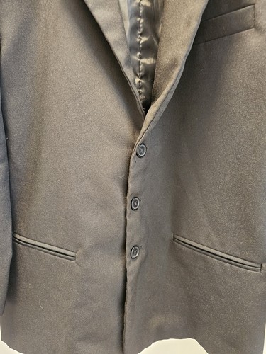 Boy's Size 12 Classic Black 3-Button Long Sleeved Suit Jacket By Color Me Nice - Picture 2 of 7
