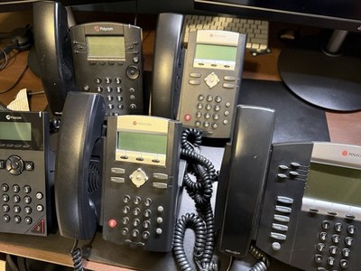 Lot of 5 Polycom VoIP IP Desk Phones SoundPoint IP 335 WX150 HD Voice Mixed