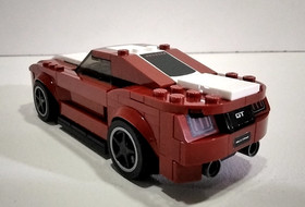 Custom Dark Red/White Ford Mustang GT - This is a modified LEGO 75871 Speed Cham