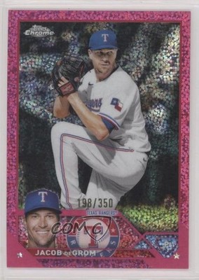 2023 Topps Chrome Magenta Speckle Refractor 198/350 Jacob deGrom #12 1mc9