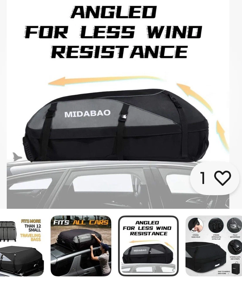 Roof Top Carrying Bags, 25 Cubic Feet Waterproof Rooftop Cargo Carrier + 6 NEW - Image 4 of 4