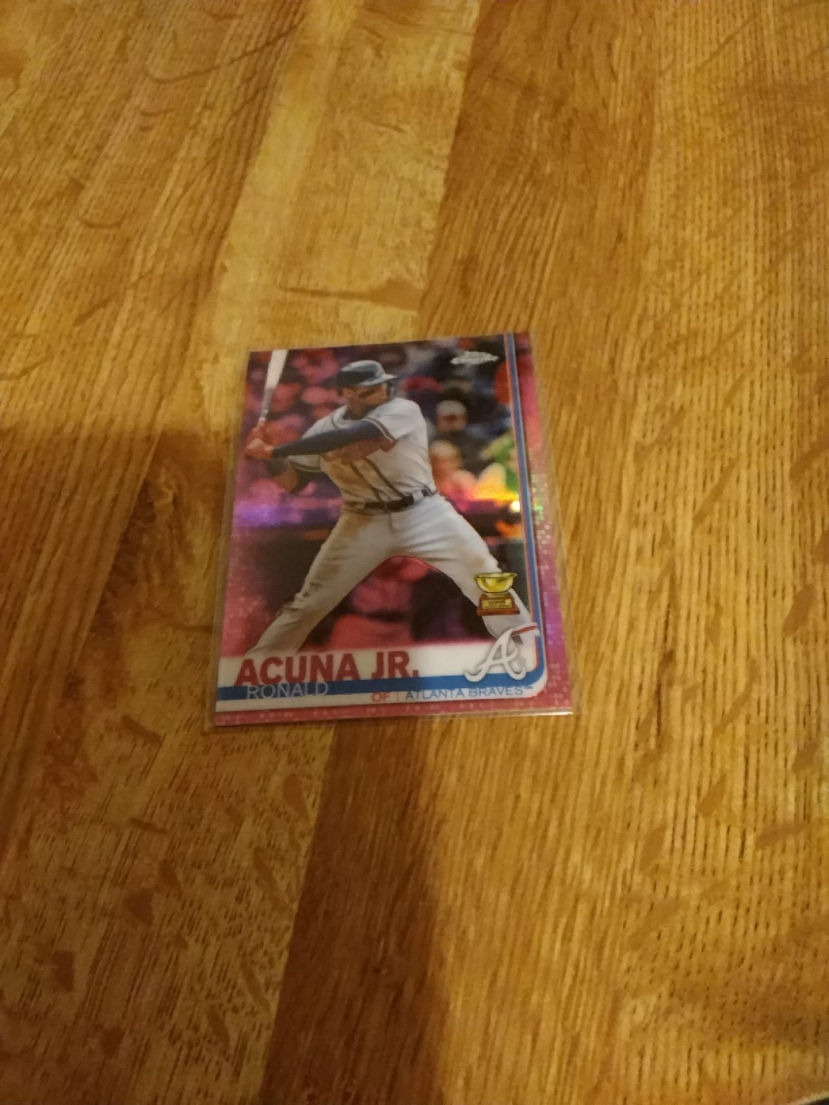 2019 Topps Chrome Pink Refractor Ronald Acuna Jr Number 117