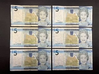 States Of Jersey £5 Pound "Elizabeth II" Banknote Set (6) LOT: 2308 018