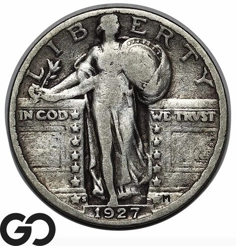 1927-S Standing Liberty Quarter, Choice Fine++/VF, Better Date