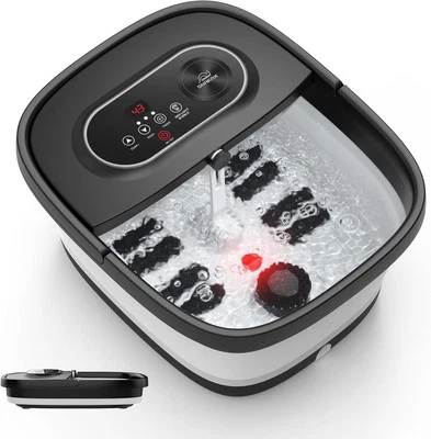 Snailax Foot Spa Massager with Adjustable Heat, Infrared, Bubble, Foldable Foot