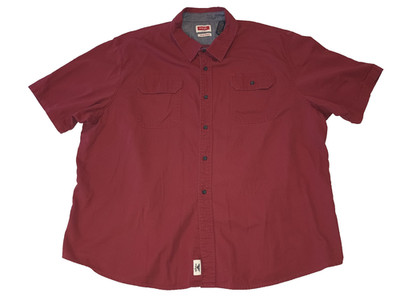 Wrangler Men's Classic Red Short Sleeve ButtonDown Shirt Size 3XL M001