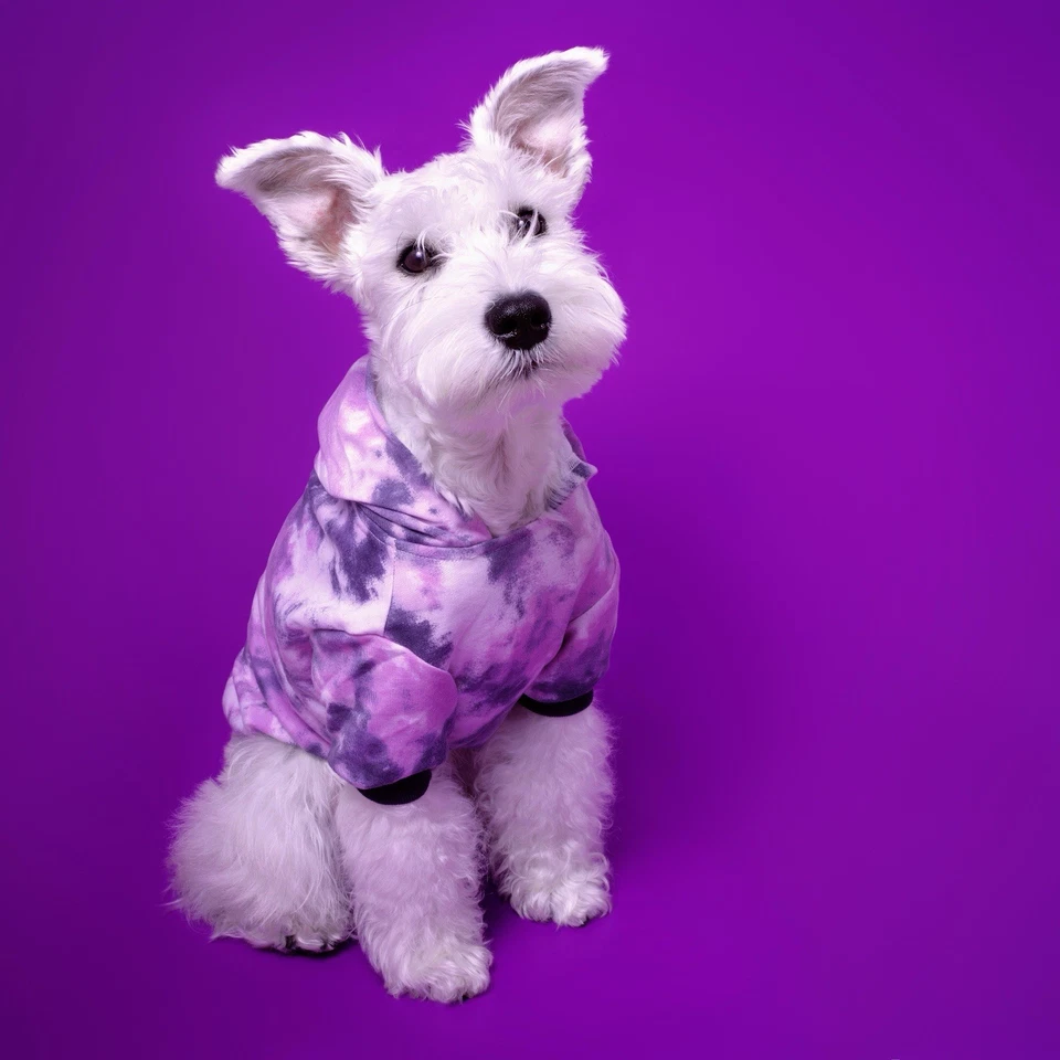 Set Of Two Dog Hoodies | Tie Dye Pink Purple | 15-20lbs Dog - Image 2 of 3