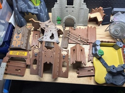 Large Lot Playmobil Barbarian Fort Mountain Pieces Incomplete Build 
