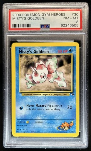 2000 Pokemon Gym Heroes Misty's Goldeen #30/132 PSA 8