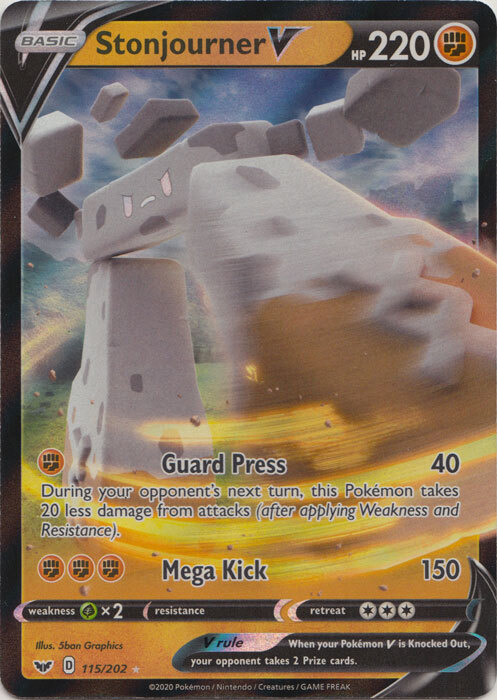 Stonjourner V - 115/202 Ultra Rare Sword & Shield Base Set NM Pokemon TCG