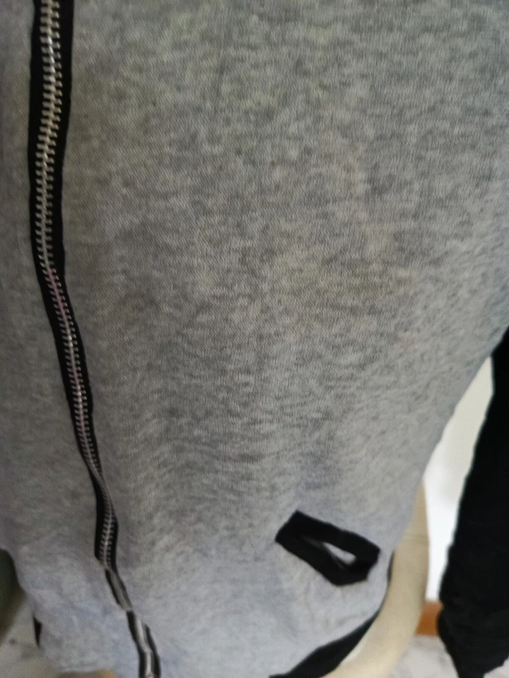 YISHANGYI Brand Varsity Jacket Full Zip Gray & Black Long Sleeve |P:20, L:22.5in - Image 3 of 4